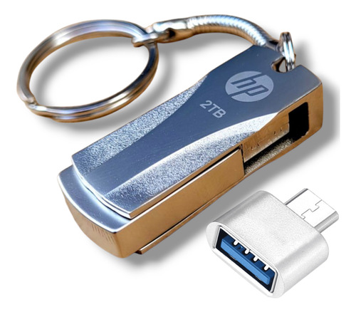 Pendrive Flash Hp 2tb Usb3.0 Metal + Adaptad Celular Grátis Cinza Tweety