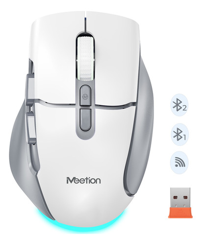 Mouse Inalámbrico Conectividad Usb Bluetooth Dpi Ajustables Gris