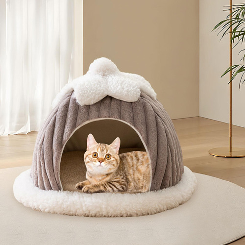 Nido Semicerrado Para Gatos, Cama Tipo Cueva Para M