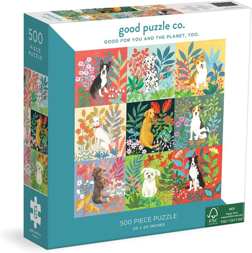 Puzzle De 500 Piezas Perros Y Flores De Good Puzzle...