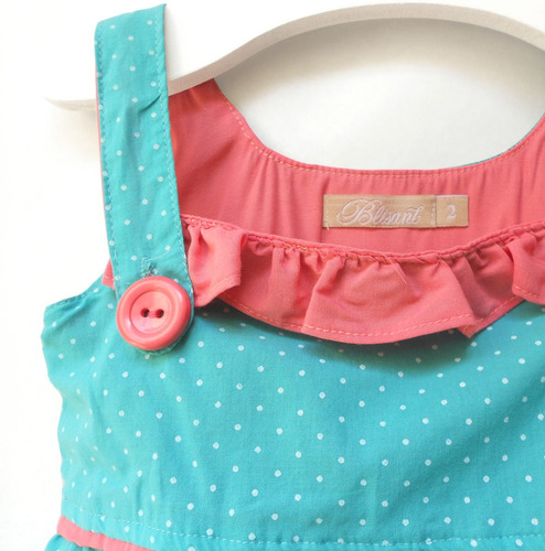 Vestidos Fiesta Nena Blisant A Pintitas Blanco Con Bombachon