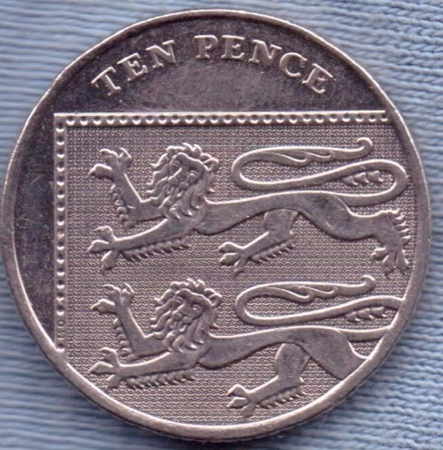 Inglaterra 10 Pence 2010 * Escudo De Armas Parcial * Leon *