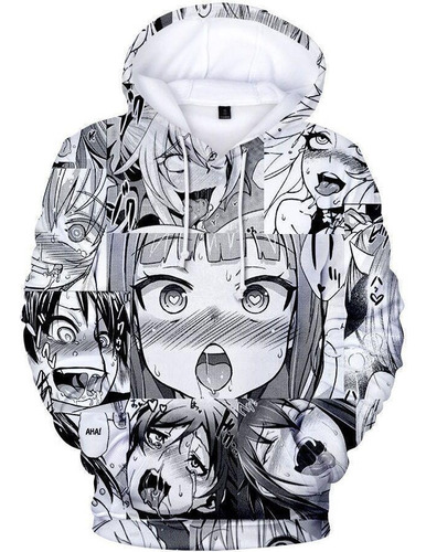 Sudadera Otaku Ahegao Ecchi Comic Face Takuo Sudadera De Cóm