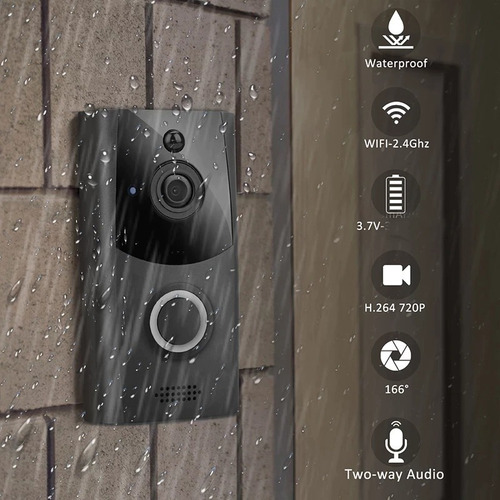 Imagen 2 de 8 de Portero Visor Timbre Inalambrico Wifi Camara Hd720 Exterior