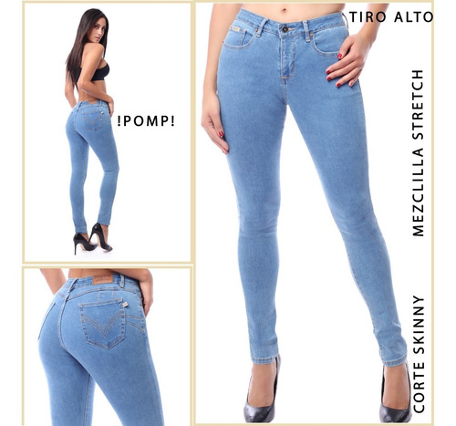 Imagen 3 de 5 de Pantalón Dama Mezclilla Dayana 003 Levanta Pompa Jeans Mujer