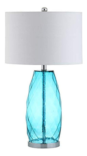 Lámpara De Mesa (cristal/metal, 26,5''), Color Azul Marroquí