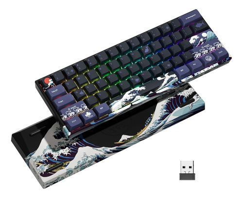 Teclado Gamer Hitime Xvx 60% Wireless Gateron G Yellow Pro 