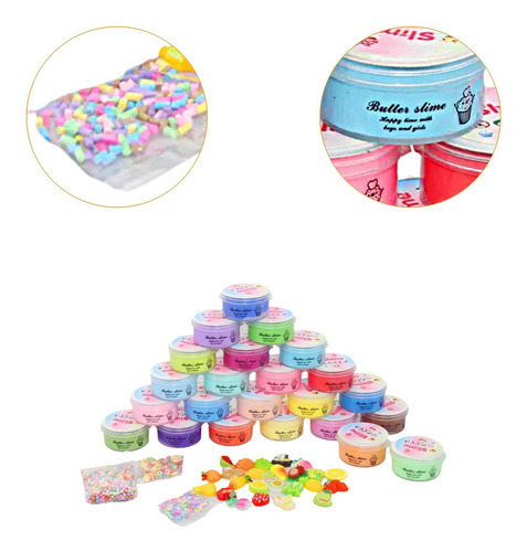 24 Peças De Kits De Slime De Manteiga Antiaderente Com