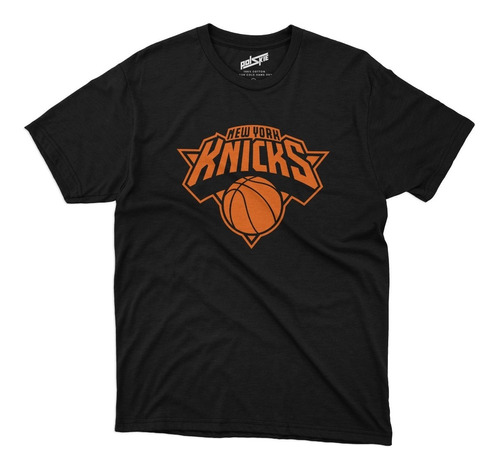 Remera Basket Nba New York Knicks Negra Logo Completo Simple