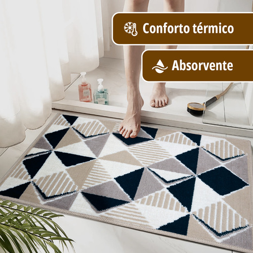 2 Tapete Banheiro Grande Antimofo Soft Macio Js Rm70mr 50x80
