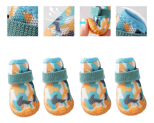 Patucos Para Perros Para Pavimento Caliente 4 Zapatos Cómodo