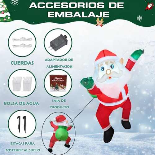 Cxsm New Inflable Navideño Santa Claus Nieve Luz Led