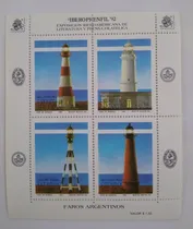 Comprar Filatelia   Bloque Con 4 Estampillas Faros Espamer 90' Bs As