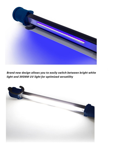 Luz De Trabajo Recargable Portátil Cob Led Y Uv 1000 Lúmenes