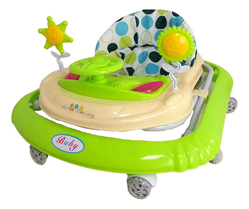 Andadera Para Bebé Confety Con Volante Y Juguetes Verde