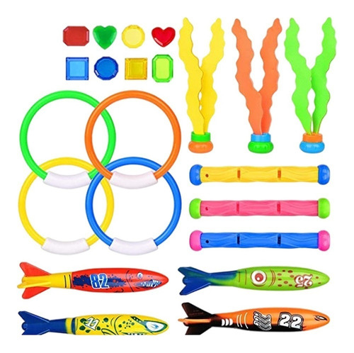 22pcs Juguete Buceo Para Niños Conjuntos De Juegos Natación