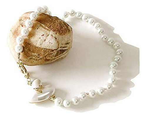 Collar - Saturn Pearl Necklace For Women Love Artificial Whi