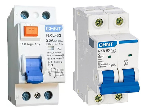 Combo Termica 10a 16a 25a 32a + Disyuntor 25a Bipolar Chint