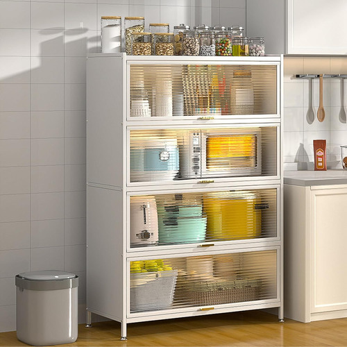 Estante Organizador Microondas 5 Niveles Cocina Con Ruedas Blanco