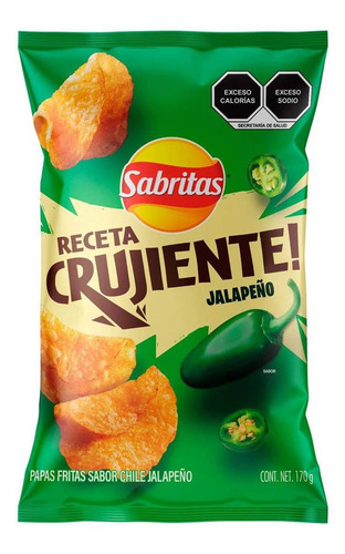 Papas Sabritas Receta Crujiente Jalapeño 170g