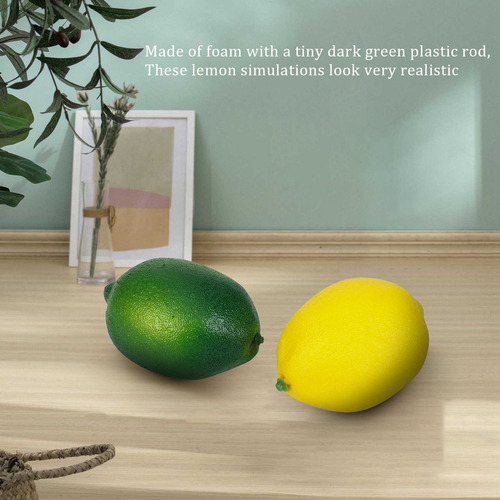 Limones Y Limas Artificiales, Frutas Falsas, Decorativas Par