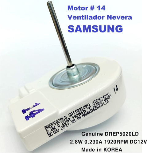 Motor Ventilador Numero 14 Nevera Samsung Original Evaporado