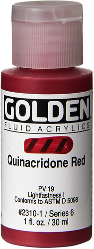  Fluid Acrylic Paint  Ouncequinacridone Red