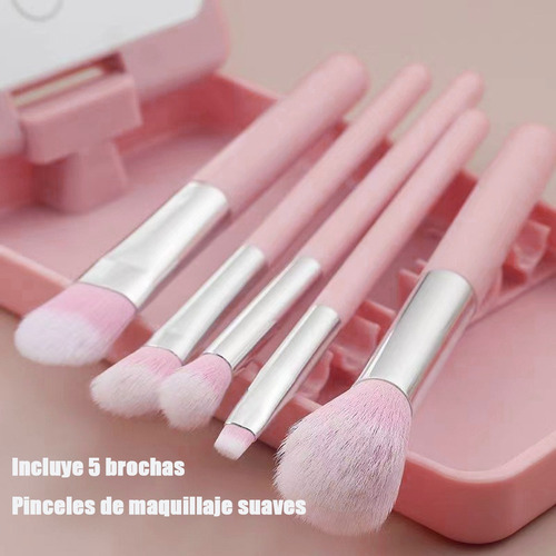 Espejo Maquillaje Led Rotación De 360°incluye Brochas Cosmé