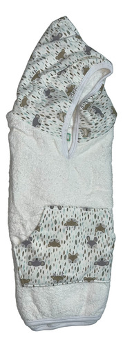 Poncho Con Bolsillo Estampado De Bebe. Art. 32