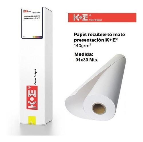 Papel Presentación Mate Para Plotter .91x30 Mts. Ke020 K+e