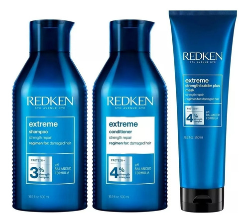 Shampoo 500ml Acondicionador 500ml Mascarilla Redken Extreme