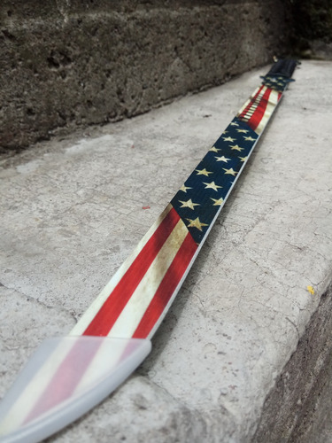 Ninjato Recto U.s.a Filo Acero 440 Full Tang Con 2 Kunais