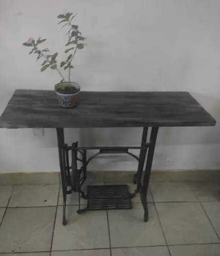 Mesa para máquina de coser Singer, mesa consola de estilo Industrial,  técnica Yakisugi, pedido personalizado -  México