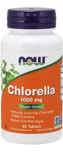 Clorella 60 Tab 20 Ser Nowfoods - Unidad a $2948