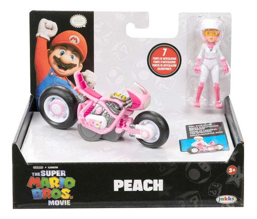 Figura Peach Con Coche De Carreras Super Mario Bros Movie