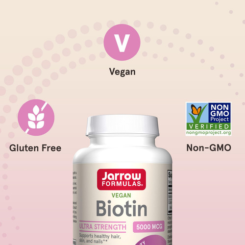 Jarrow Formulas Biotina 5000 Mcg 100 Cápsulas Veganas