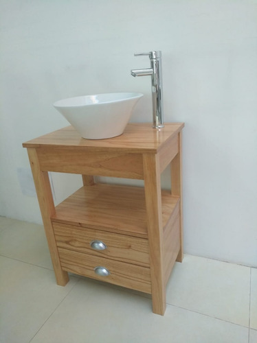 Imagen 3 de 7 de Vanitory 58cm Con Cajones Para Bacha De Apoyo (no Incluida)