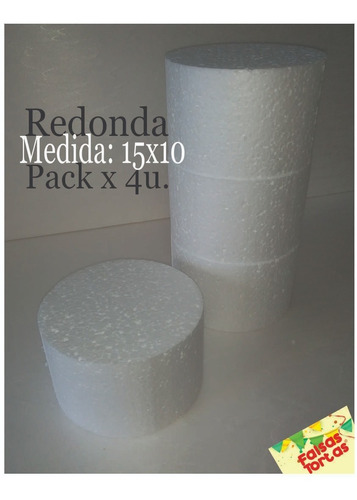 Falsas Tortas, 15x10, Dummies, Bases De Telgopor, Pack X4u.