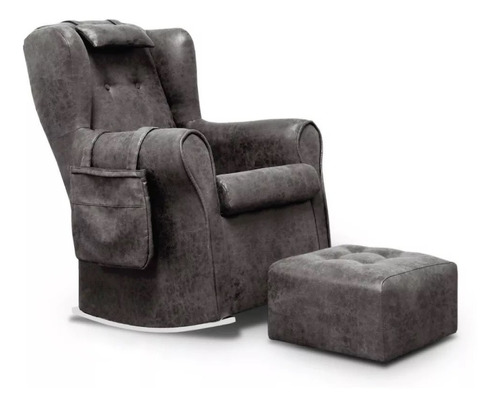 Sillón Mecedor P/amamantar Carla Valenziana Lino + 18 Cuotas