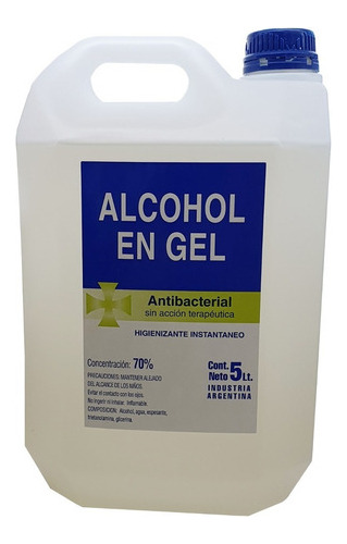 Alcohol En Gel X 5 L Merclin Antibacterial Sanitizante Mm