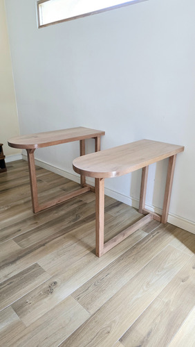 Mesa De Comedor Espacios Pequeños 100x40 Cm, Estilo Natural Madera Madera