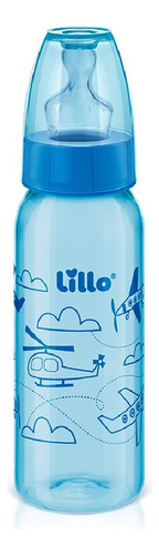 Mamadeira Azul Divertida Bico Silicone 240ml Tam.2 - Lillo