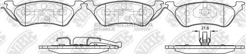 Pastillas De Freno Chrysler Caravan 3.8 2002 Nibk Trasera