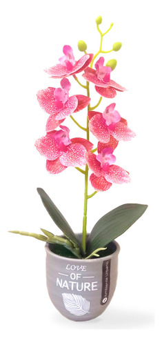 Orquídea Artificial Jaspeada Morada Maceta Cerámica Deco
