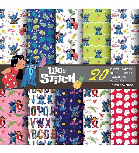 Lilo Y Stich Mega Pack Clipart Papeles Digitales Png Jpg