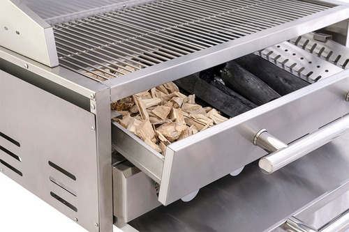 Churrasqueira A Gás De Embutir Hibrida Flex Inox Gás Carvão