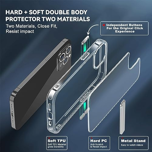 Funda Con Base Para iPhone 13 Pro Cristaltransparente Delgad
