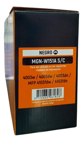 Toner Alternativo W151a 4003d 4103fdw Sin Chip Tinta Negro