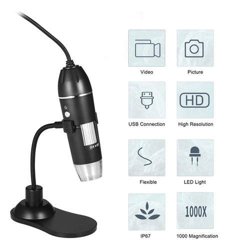 Xjj Zoom Digital Microscopio Usb Lupa De Mano Y De