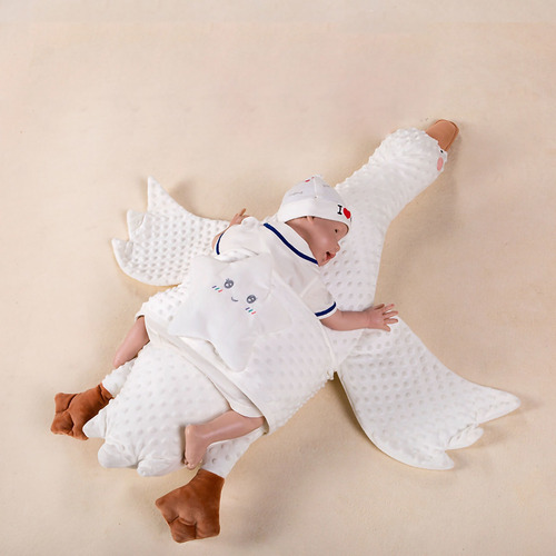 Almohada De Algodón Para Bebé, Diseño De Ganso Blanco, Relaj